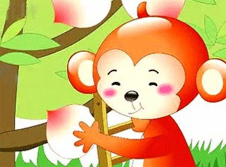 小猴子吃桃子的故事