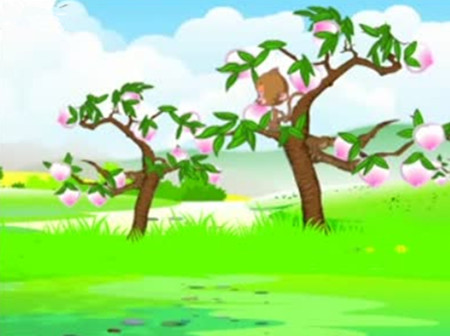 小猴摘桃的故事 