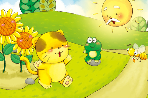 小花猫种向日葵的故事